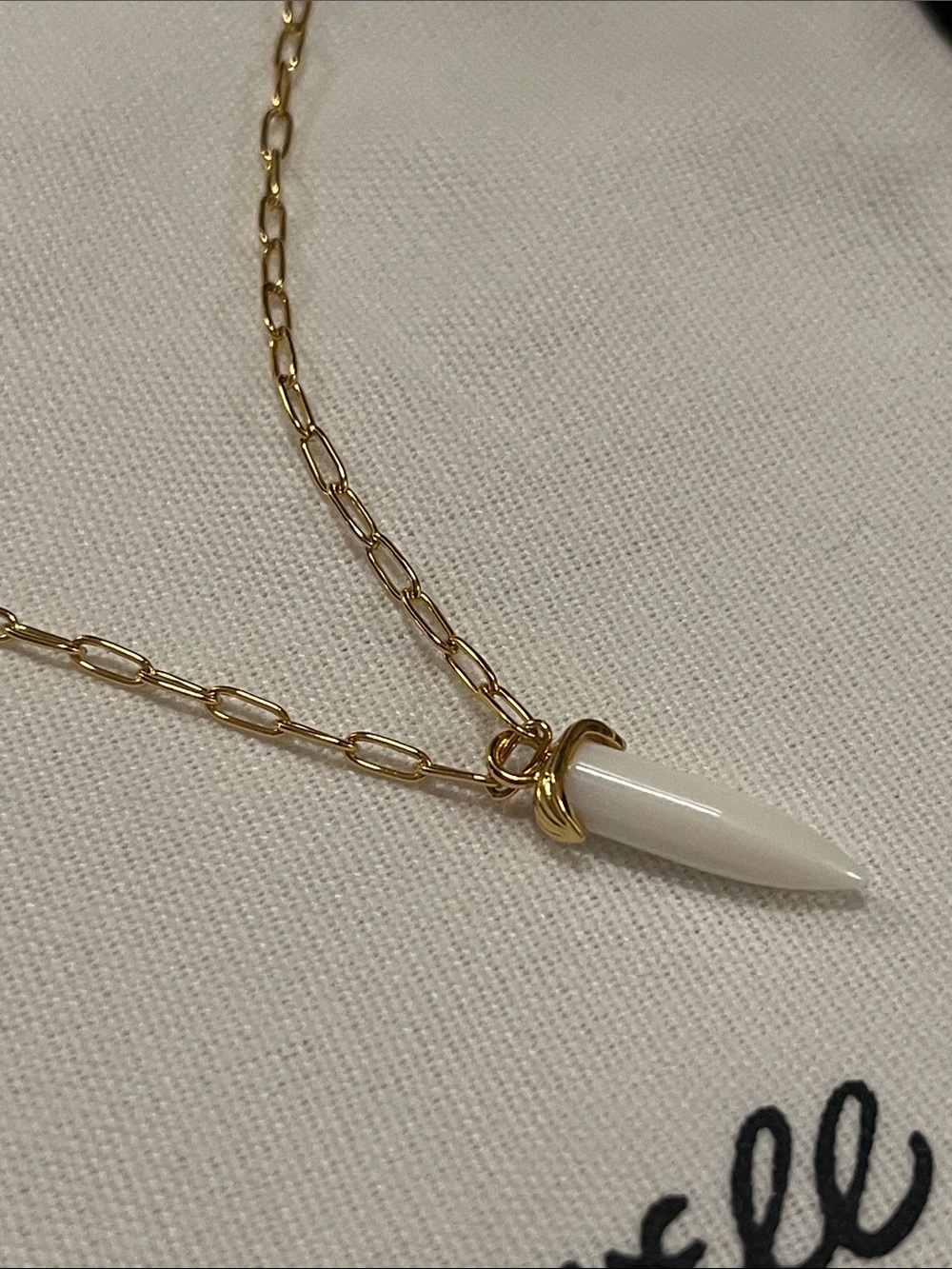 Madewell Mother of Pearl Horn Necklace - Picture 3 of 6